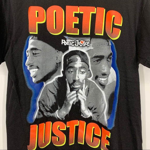 Poetic Justice Graphic Tupac Shakur Short Sleeve Tee Size Medium New Nwot - Picture 3 of 9